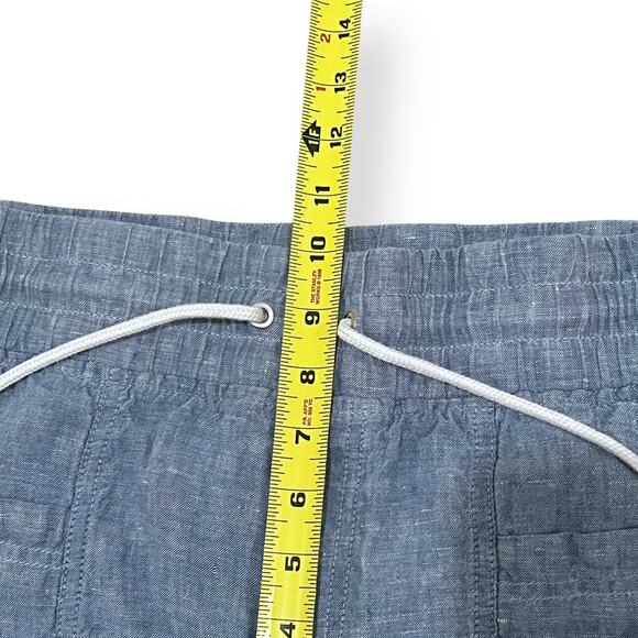 Athleta Womens Size 6 Cabo Linen 4" Shorts Chambray Blue Casual Beach Pockets - Picture 9 of 10